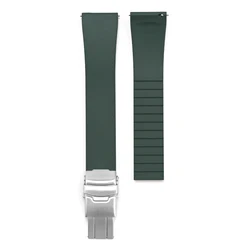 Premium Wear-Resistant FKM Fluoroelastomer Fashion Strap for 21mm (Green01)