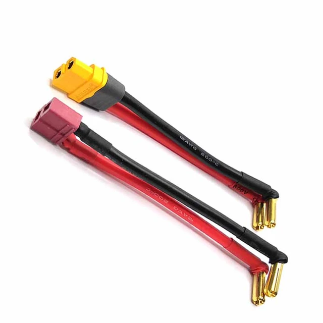 1 pz RC cavo adattatore batteria 4mm 5mm angolo retto saldato Banana maschio  spina XT60 T-Plug connettore femmina con 12AWG 10cm filo - AliExpress