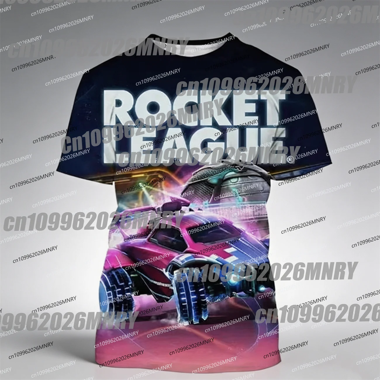 Rocket League 3D-gedrucktes Kinder-T-Shirt, modisches, angesagtes Unisex-T-Shirt mit Persönlichkeit, lässiges Kinder-T-Shirt mit O-Ausschnitt und kurzen Ärmeln für Herren und Damen
