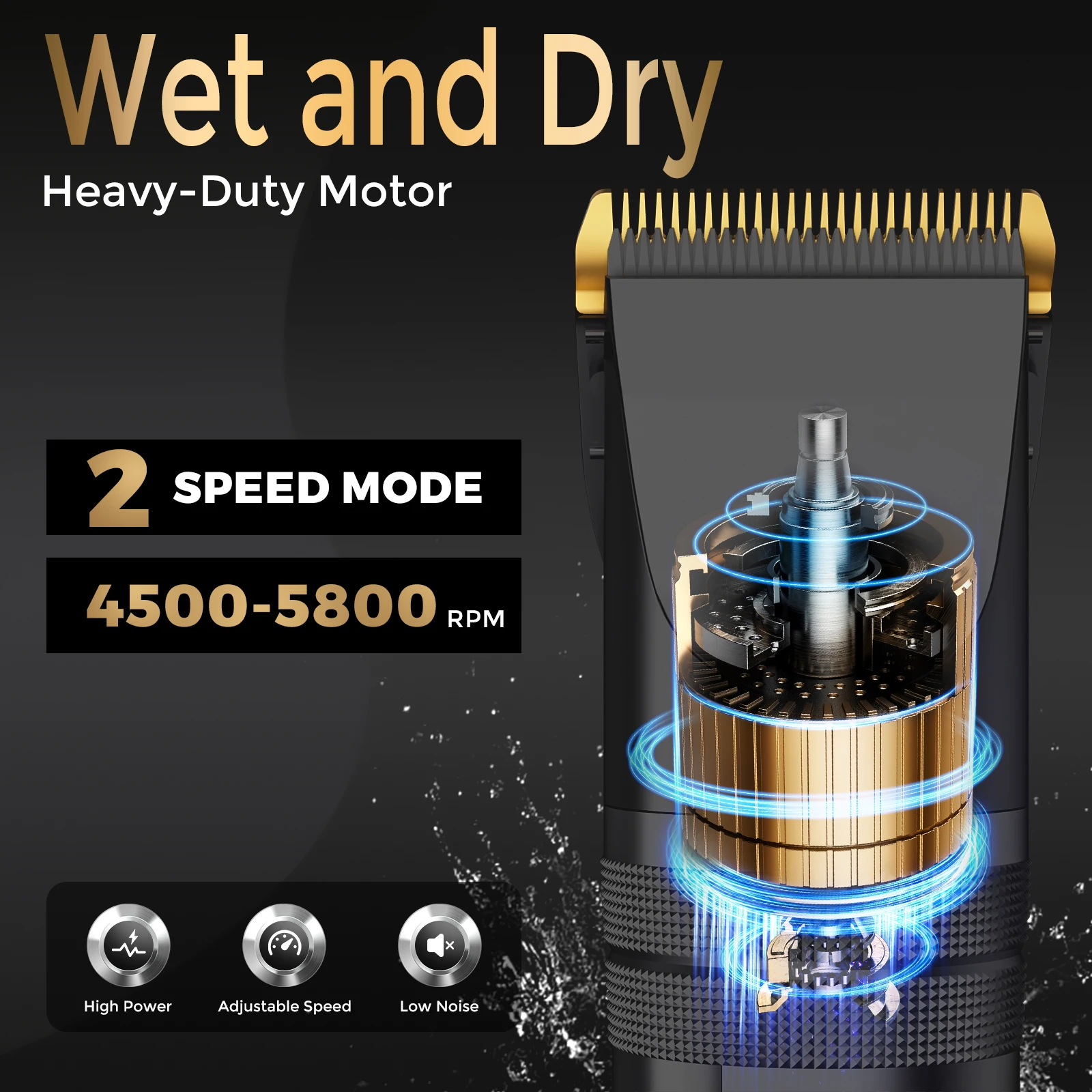 Sejoy Hair Clipper Men With Replacement Cutter Head And Guide Combs Hair Trimming & Beard Grooming 2