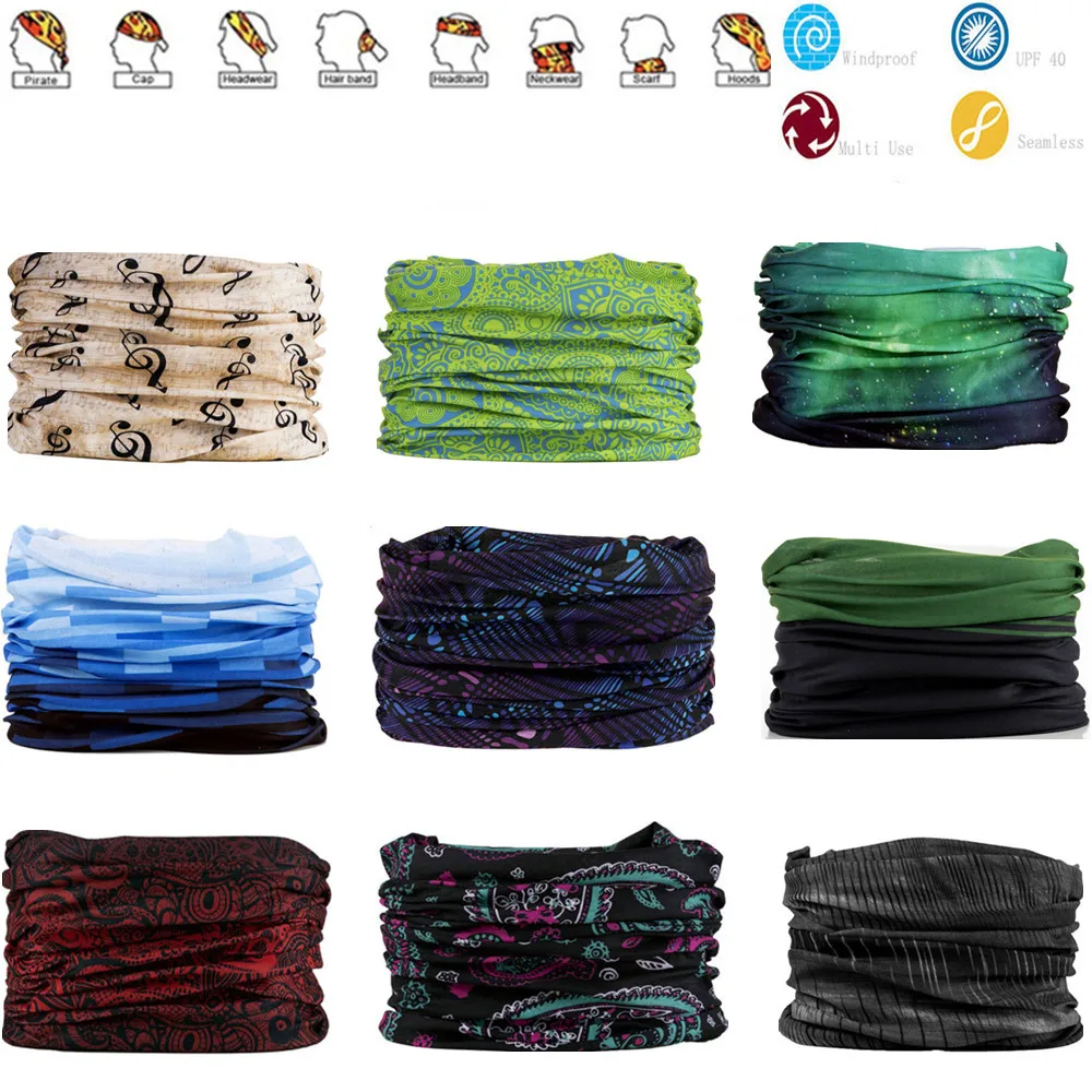 Multifunction Seamless Magic Turban Ski Motorcycle Bandana Neck Warmer Outdoor Cycling Scarf Windproof Face Mask 2051 Men Women neck gaiter scarf neck warmer scarf