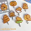 Cute Wall Hooks Key Holder Door Hanging Self Adhesive Wall Hanger Cartoon Capybara Hook For Kids Room Home Decor 1
