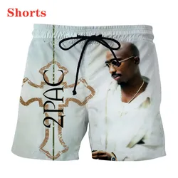 Short de rappeur Legend pour hommes et femmes, vêtement décontracté, imprimé en 3D, Tupac 2Pac, à la mode, grande taille, nouvelle collection S 7XL 