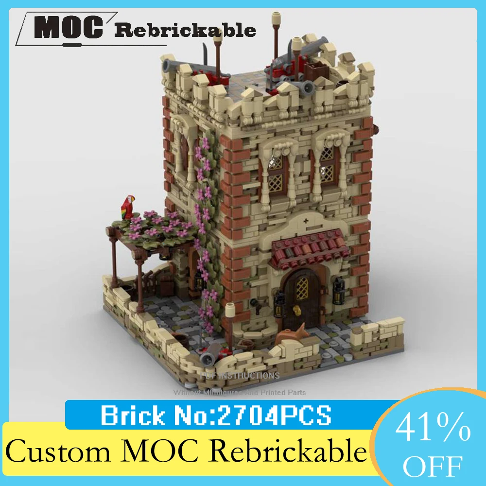 

MOC Pirate Series Reset Version Creative Saber Island Fortress Building Block Model DIY Assembly Brick Parts Toy Gift MOC-6265