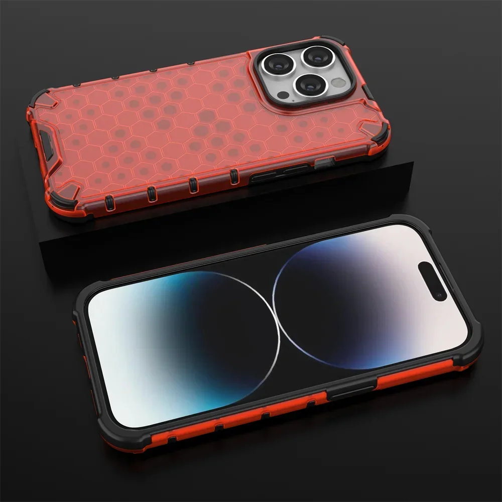 Honeycomb Shockproof Translucent Protective Phone Case