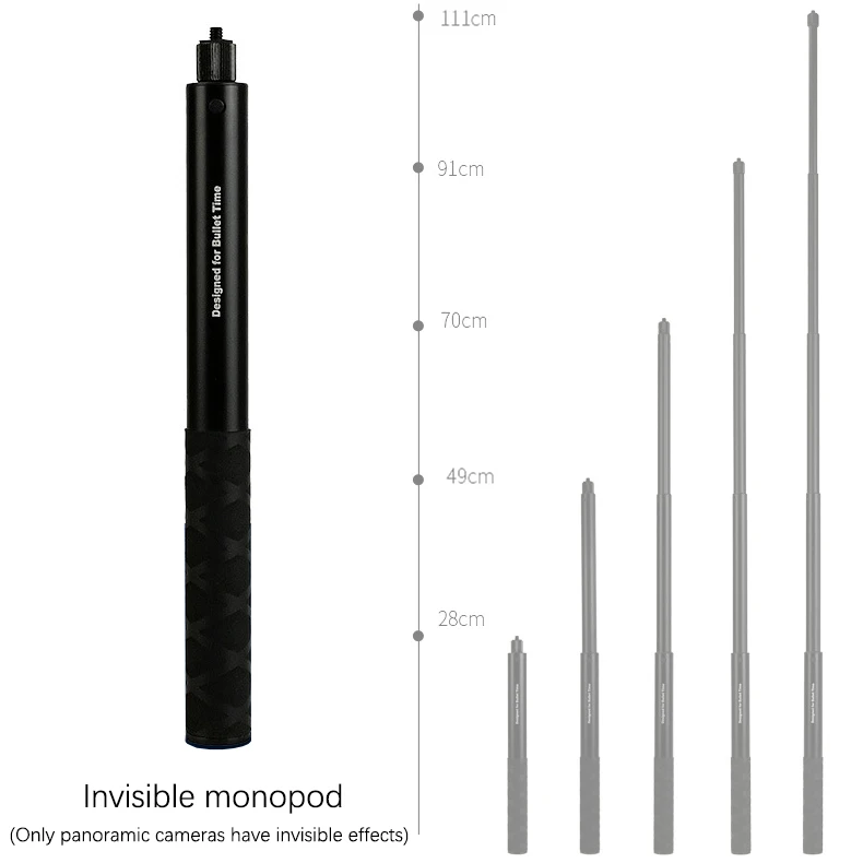 CAMOLOGEEK Bastone Selfie Invisibile Da 3m In Fibra Di Carbonio – Leggero, Con Attacco 1/4-20 Per GoPro E Action Cam