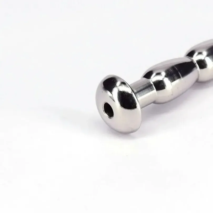 Sex Fetish Stainless steel Hollow Urethral Sounding Dilators Penis Plug With Glans Rings Catheters medical themed toy for Men