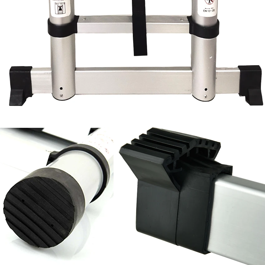 Telescopic Ladder Aluminium Multi-Purpose Ladder 2-in-1 Straight A-Frame Ladder with EN131 Certified Max Load 150kg 3.8M / 5.8M