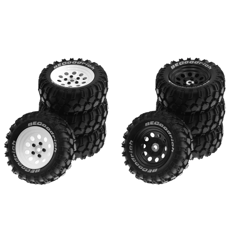 

4Pcs 93Mm Metal 1.9Inch Beadlock Wheel Rim Rubber Tire Set For 1/10 RC Crawler Car Traxxas,10 Holes 12Mm Adapter