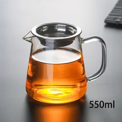 Heat-Resistant Clear Glass Teapot with Infuser (550ml F)