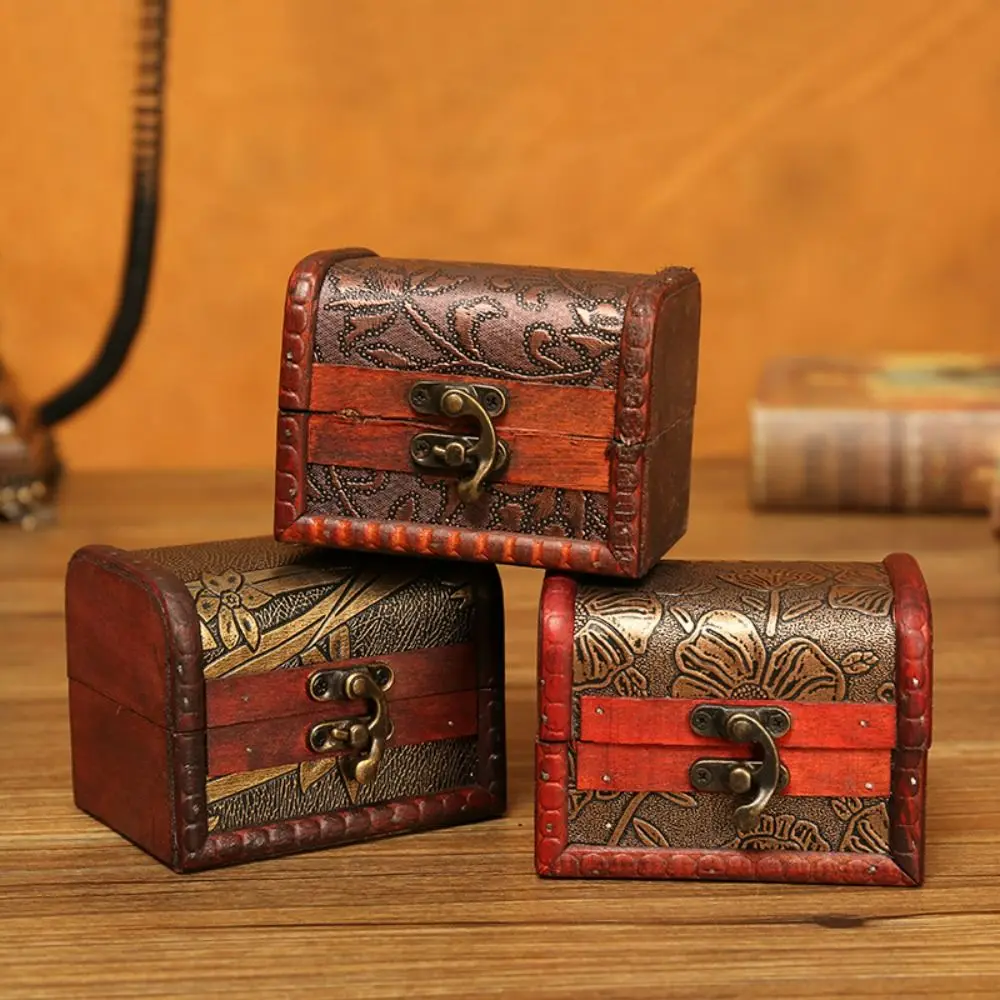 

Retro Storage Box Wooden Jewelry Boxes Antique Chinese Style Earrings Rings Organizer High-end Jewelry Accessories Boxes