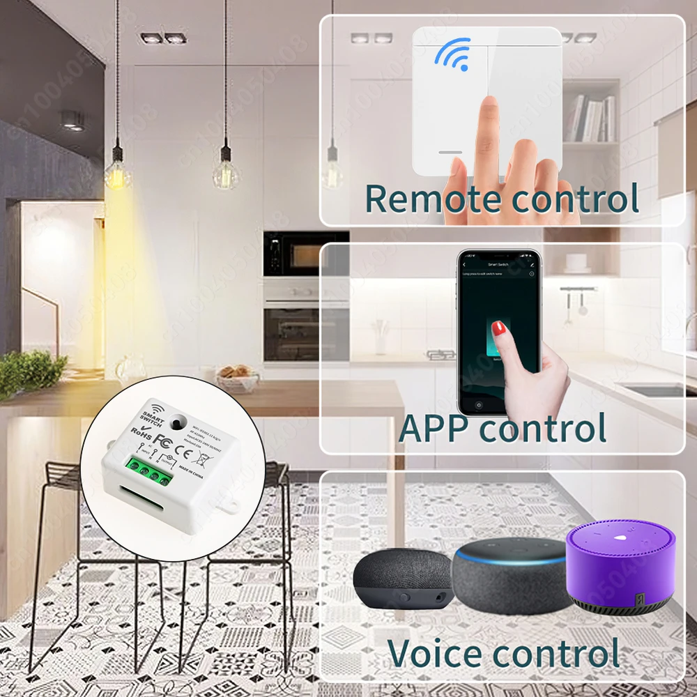 Smart Wireless WiFi Mini Relay Switch with Voice Control & Timer Functionality