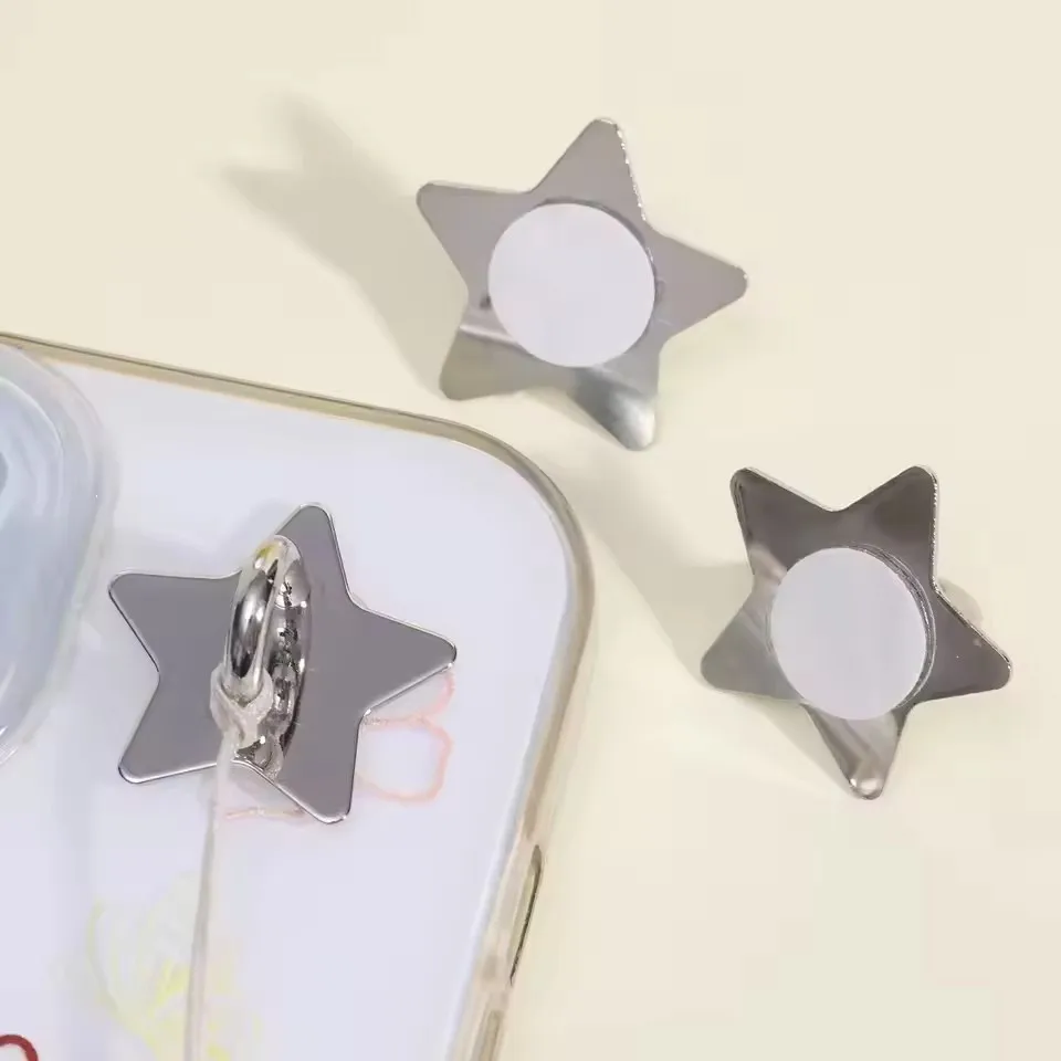 Versatile Metal Phone Charm Hook & Finger Ring Stand with Adhesive Grip