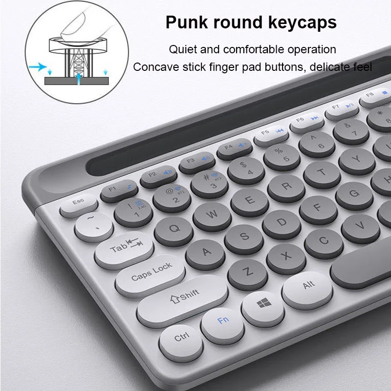Teclado sem Fio Bluetooth e Mouse Três-modo de Tamanho Completo Mini Teclado Conjunto 2.4g para Computador Portátil tv Ipad Macbook Android Mesateclado Gamerteclado e Mouse sem Fioteclado Inalámbrico - Imagem 6