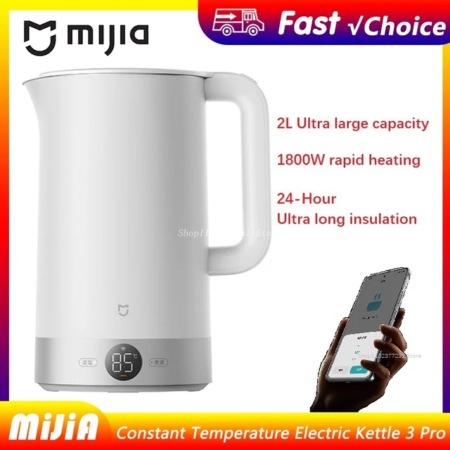 Nouvelle bouilloire électrique à température constante Mijia 3 Pro, isolation 24h, acier inoxydable 316L, chauffage rapide 1800W, 2L, application MiHome 1