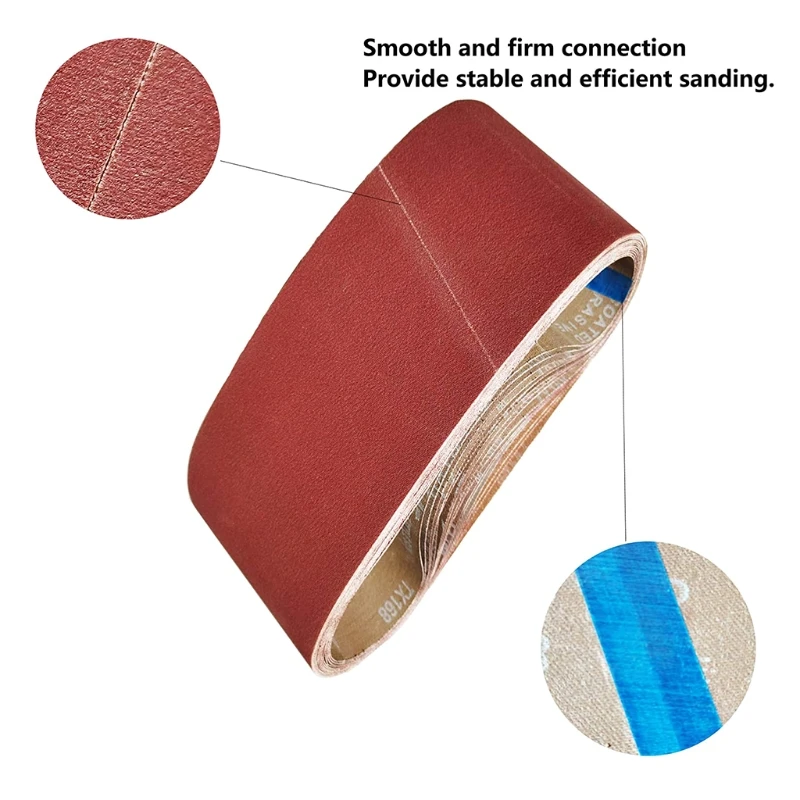 

367D 7Pcs/Set Abrasive Sanding Belts Belt 120 240 320 400 600 1000 Grits Wood