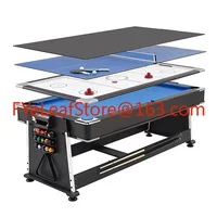 7FT New Fashion 4 In 1 Rotating Multi Game Table Set  with Billiard Table/ Air Hockey/Tennis/Dinning Table 1