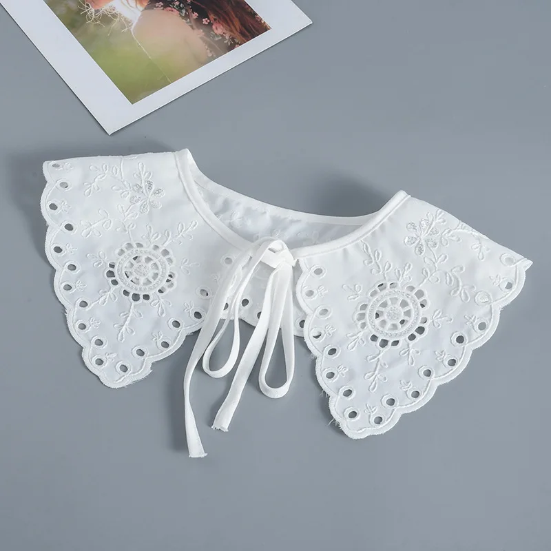 Fashion Women White Lace Fake Collar Shawl for Shirt Blouse Detachable  Collar Girls Floral Bowknots Necklace Lapel False Collar - AliExpress  200000297