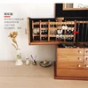Modern Wooden Jewelry Box Organizer Large Capacity Retro Solid Wood Jewelry Earrings Storage Box Home Princess European Style B 4