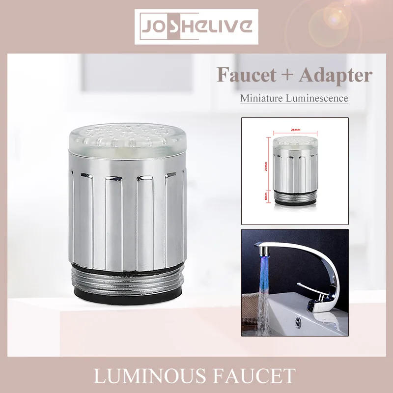 LED Temperature Sensitive Color Light up Faucet Kitchen Bathroom Glow