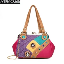 

Annmouler Brand Women Shoulder Bag Luxury Designer Soft Leather Handbag Purse Diamond Crossbody Bag New Design Female bag