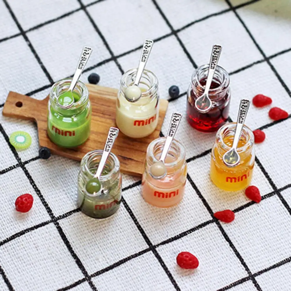 

1Set Pretend Food Play Lovely Resin Fine Workmanship Doll House Kitchen Pretend Food for Kids Miniature Jam Miniature Food