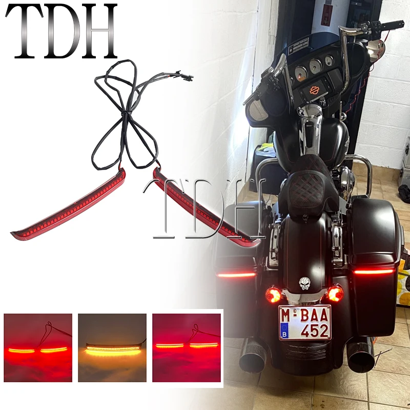 

Motorcycle LED Saddlebag Turn Signal Flowing Brake Light Tail Lamp For Harley Touring Electra Street Road Glide CVO 2014-2022