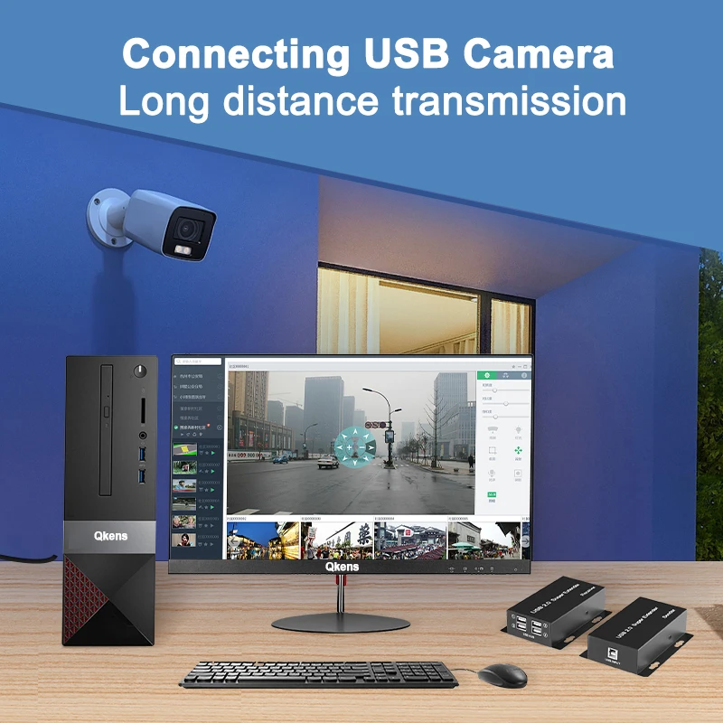 Super USB 2.0 Extender Via Rj45 CAT6 Cable 50m 4 Port USB2.0 Hub Adapter for PC