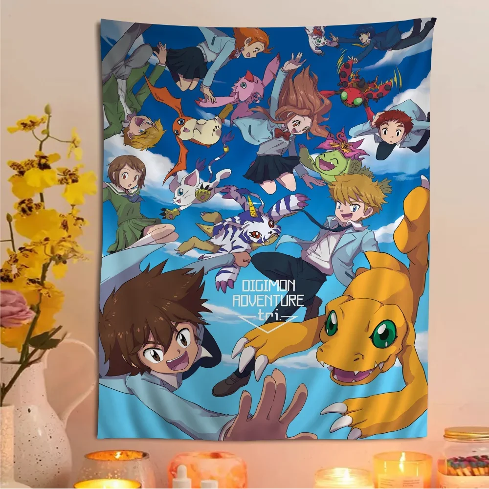 Digimon Digital Monsters Anime Tapestry Hanging Tarot Hippie Wall Rugs ...