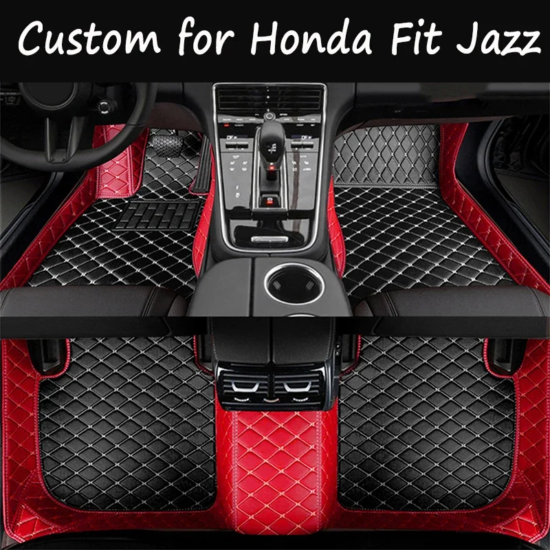 Tappetini Auto Per Honda Fit Jazz Gk3 4 5 6 7 2014 ~ 2020 Tappetino Tappeto In Pelle Di Lusso Parti Interne Accessori Auto Gh7 Gp5 6