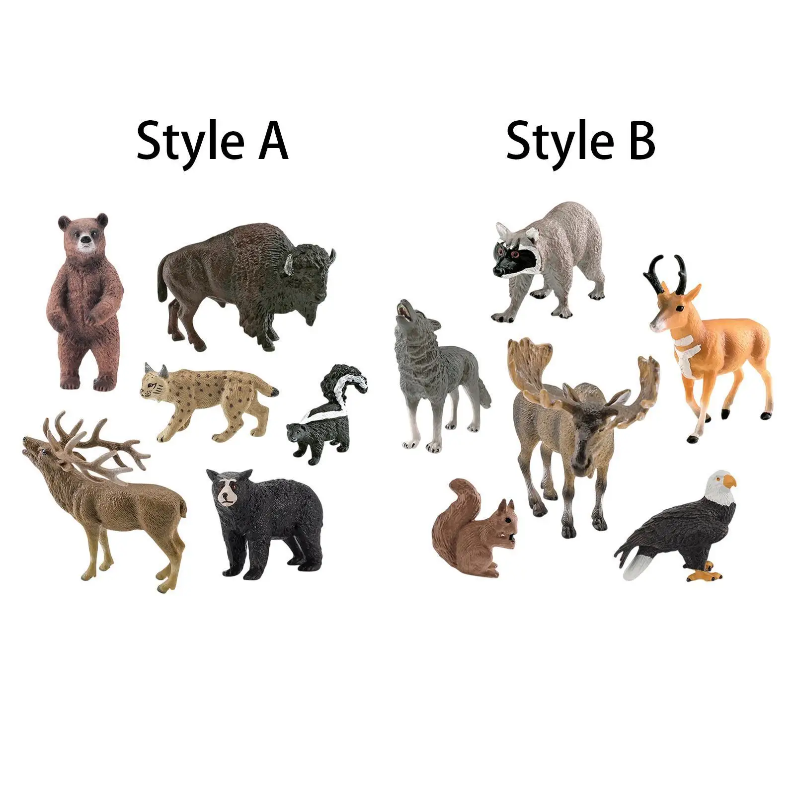 6x Realistic Animals Figures Toys Wildlife Animal Model Party Favors