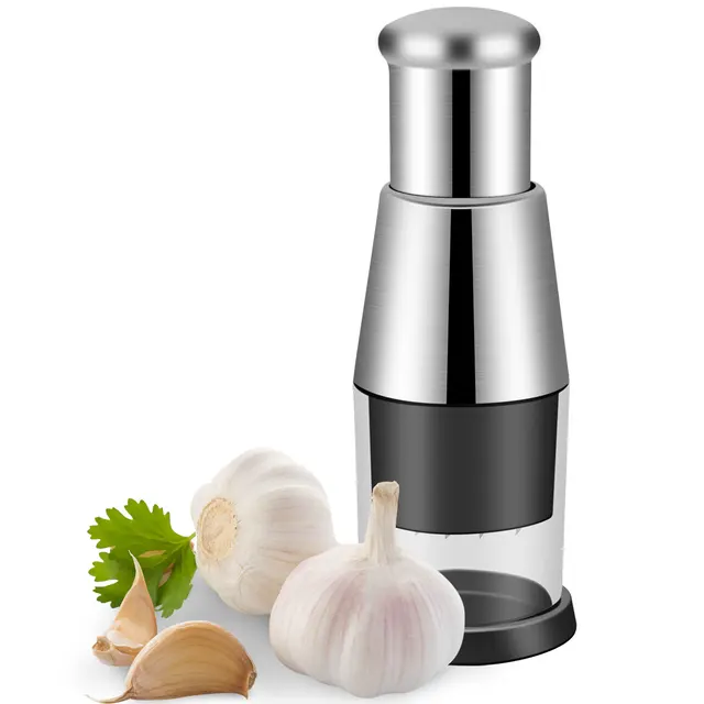 Tritatutto manuale per aglio Frantoio per aglio Premendo tritatutto per alimenti portatile Affettatrice per verdure Frantoio Accessori per la cucina di casa 1