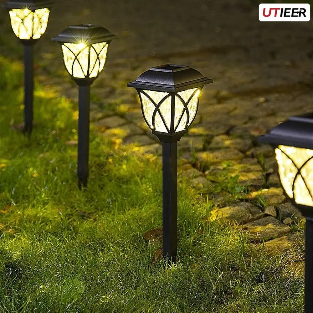 

2pcs/Lot Led Solar Lawn Lights Outdoor Waterproof Warm Light Garden Decoration Lamp for Walkway Path Villa Yard Driveway Night