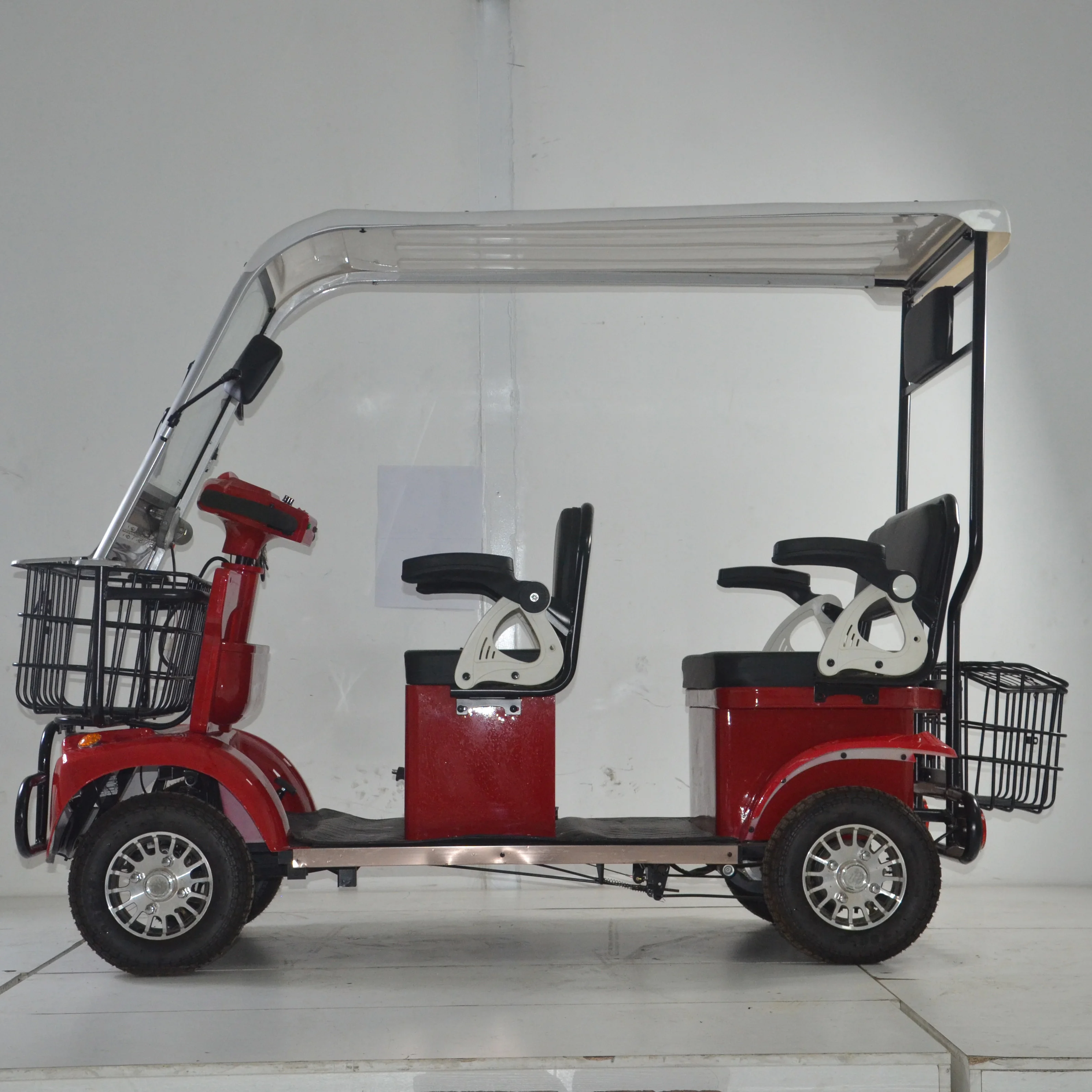 1000W 1500W Drum Brake 60V 20AH 4 Wheels Mini Sightseeing Bus Electric Tricycles Vehicles for 3 Adult Passengers