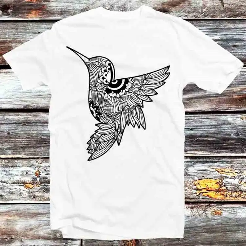 

Black Hummingbird Mandala T Shirt Vintage Retro Cool Gift Mens Womens Unisex Cartoon Anime Top Tee B942