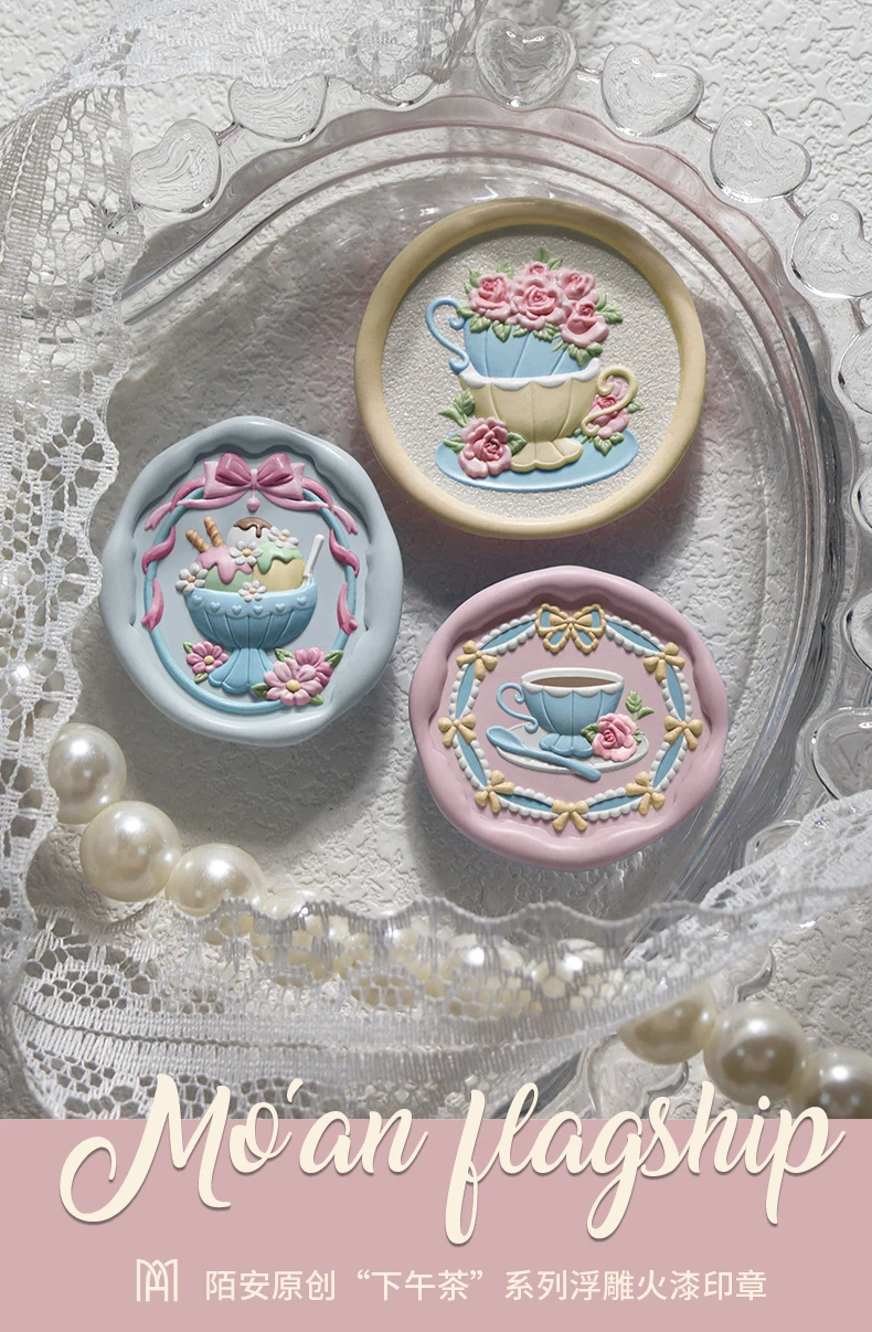 Description Picture 6 of item3D Embossed Cake Wax Seal Stamp Cookies/Buttons/Cup/Ice Cream A Head For Scrapbooking Cards Envelopes Wedding Invitations