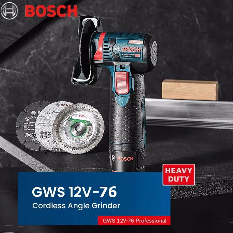 

Bosch Professional Cordless Angle Grinder GWS 12V-76 Rechargeable EC Brushless Motor Cutting Machine Polisher Rotary Tool with C