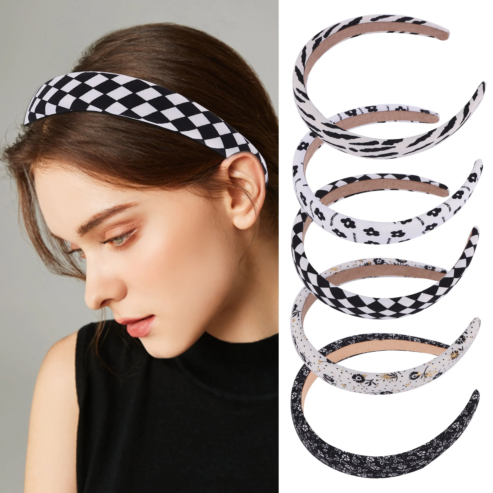 

2023 Springtime New Fashion Wide-Brimmed Hairband Simple Padded Headbands Women Girls Hair Hoop Hair Accessories Gifts