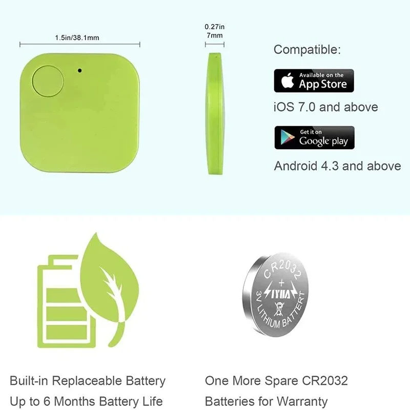 Smart Bluetooth GPS Tracker Work with Apple Find My APP ITag Anti Lost Reminder Device MFI Rated Locator Car Key Pet Kids Finder