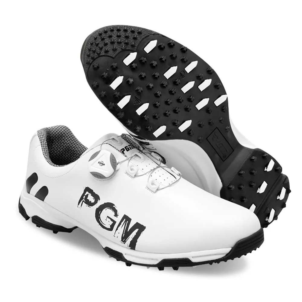 PGM Golf Men's Shoe Rotating Lace Waterproof, Breathable, Non slip Sports Shoe