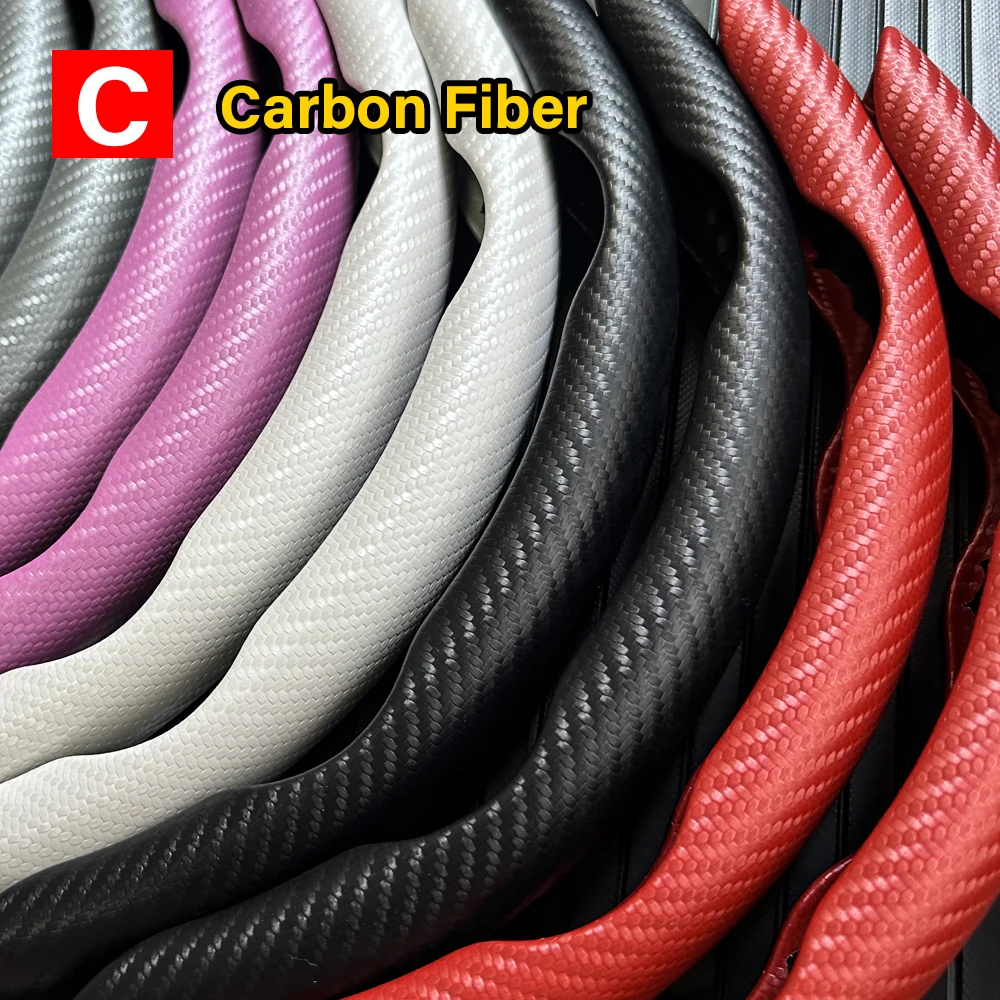 Steering Wheel Cover Car Universal 38cm Carbon Fiber Non-slip Card Cover Auto Steering Wheel Handle Booster Protective steering wheel cover