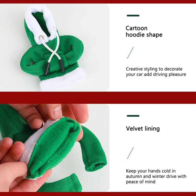 Christmas Car Shift Lever Cover Protector Red Green