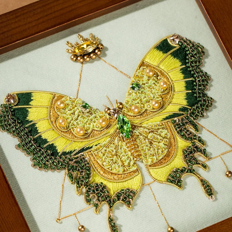 Handmade French Embroidery Butterfly Photo Frame