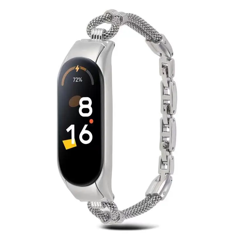 Metal strap For Xiaomi Mi band 7 6 Sports Smart watch stainless steel chain bracelet Wriststrap For Xiaomi Mi band 5 4 3 Correa