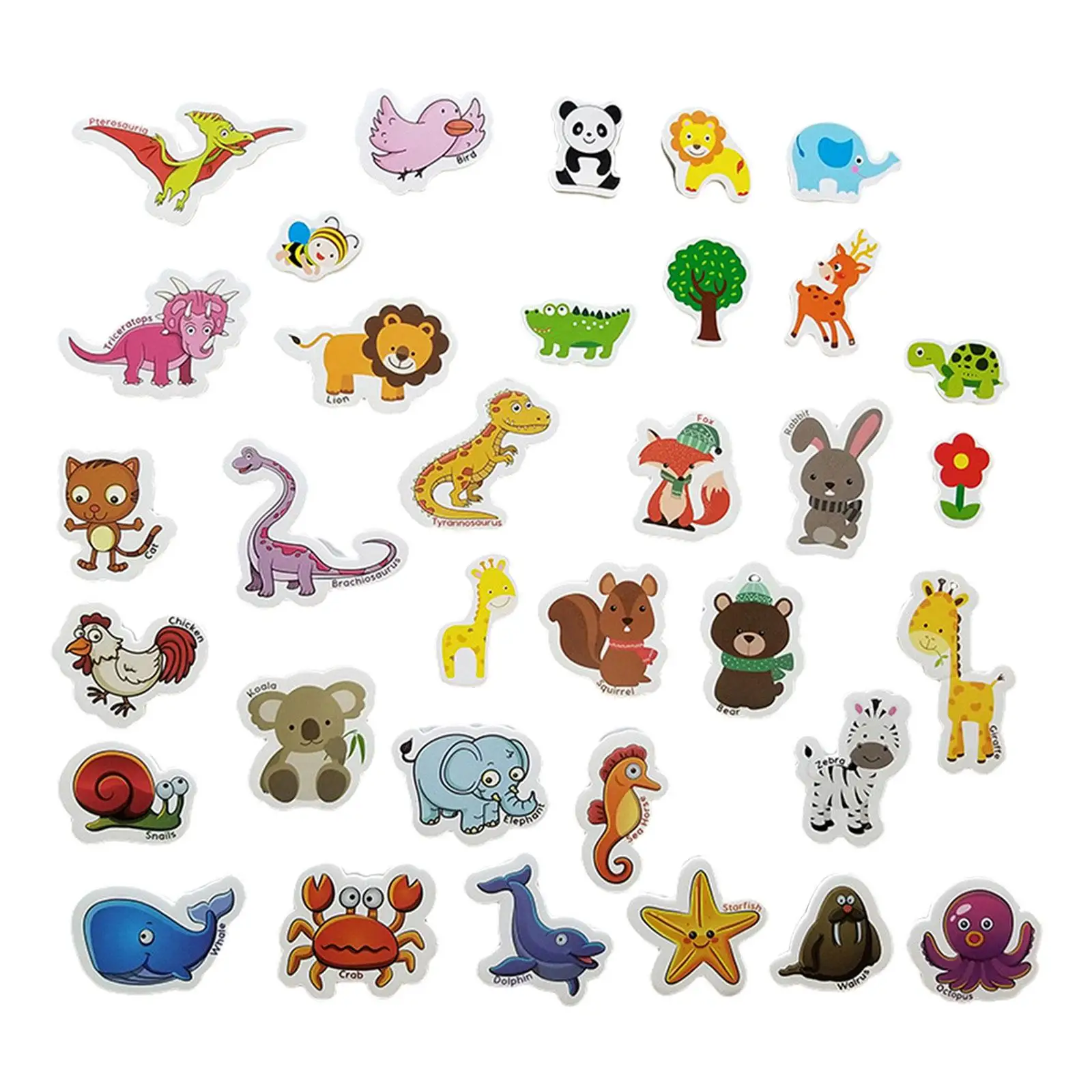 

40 Pieces Fridge Animal Magnet Learning Animal Cute Preschool Educational Toy Birthday Gifts for Kids Animal Fridge Magnet Set