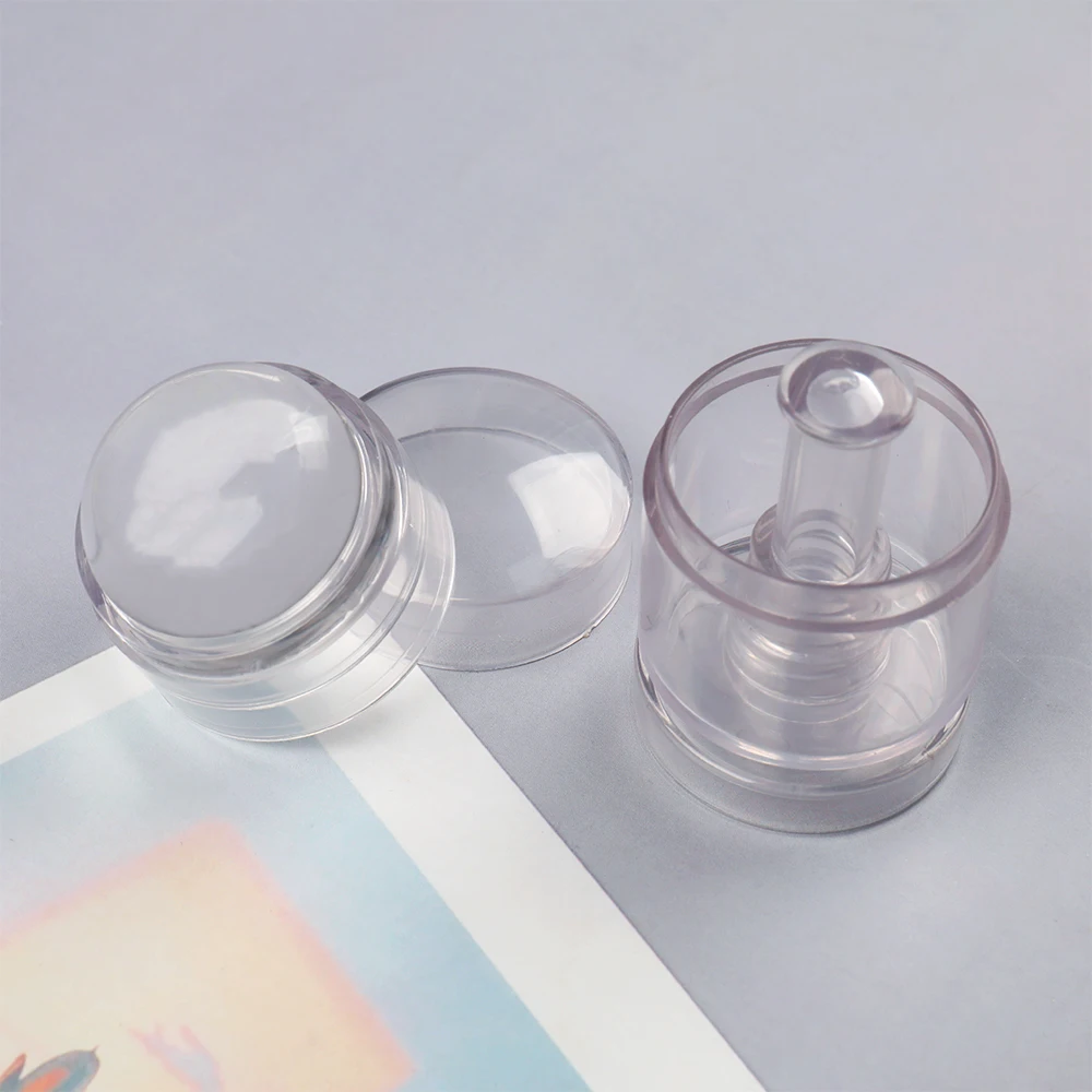 ANGNYA Adjustable Size Nail Stamper Transparent Jelly Silicone Stamp for French Nails Manicuring Kits Nail Art Stamping Tool 2
