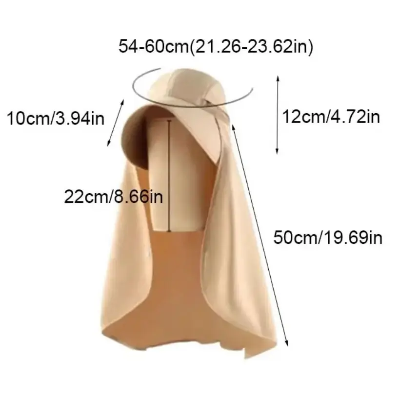 Summer Large Along The Men Face Travel Beach Mountaineering Sun Hat Women Fishing Neck Protection Cape