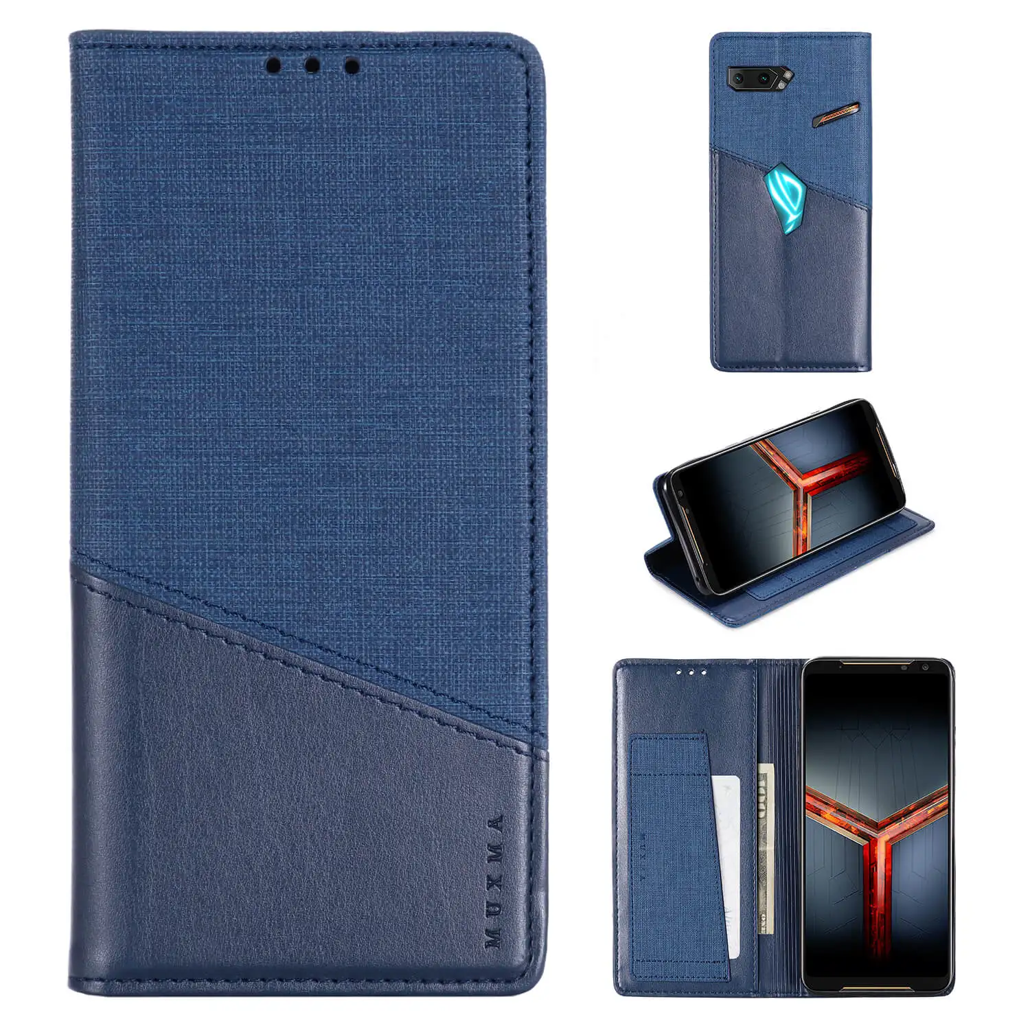 

MUXMA Luxury Magnetic Flip Leather Case for ASUS ZS660KL ZB570TL ZS620KL ZS630KL ZB631KL RFID Blocking Slim Wallet Case