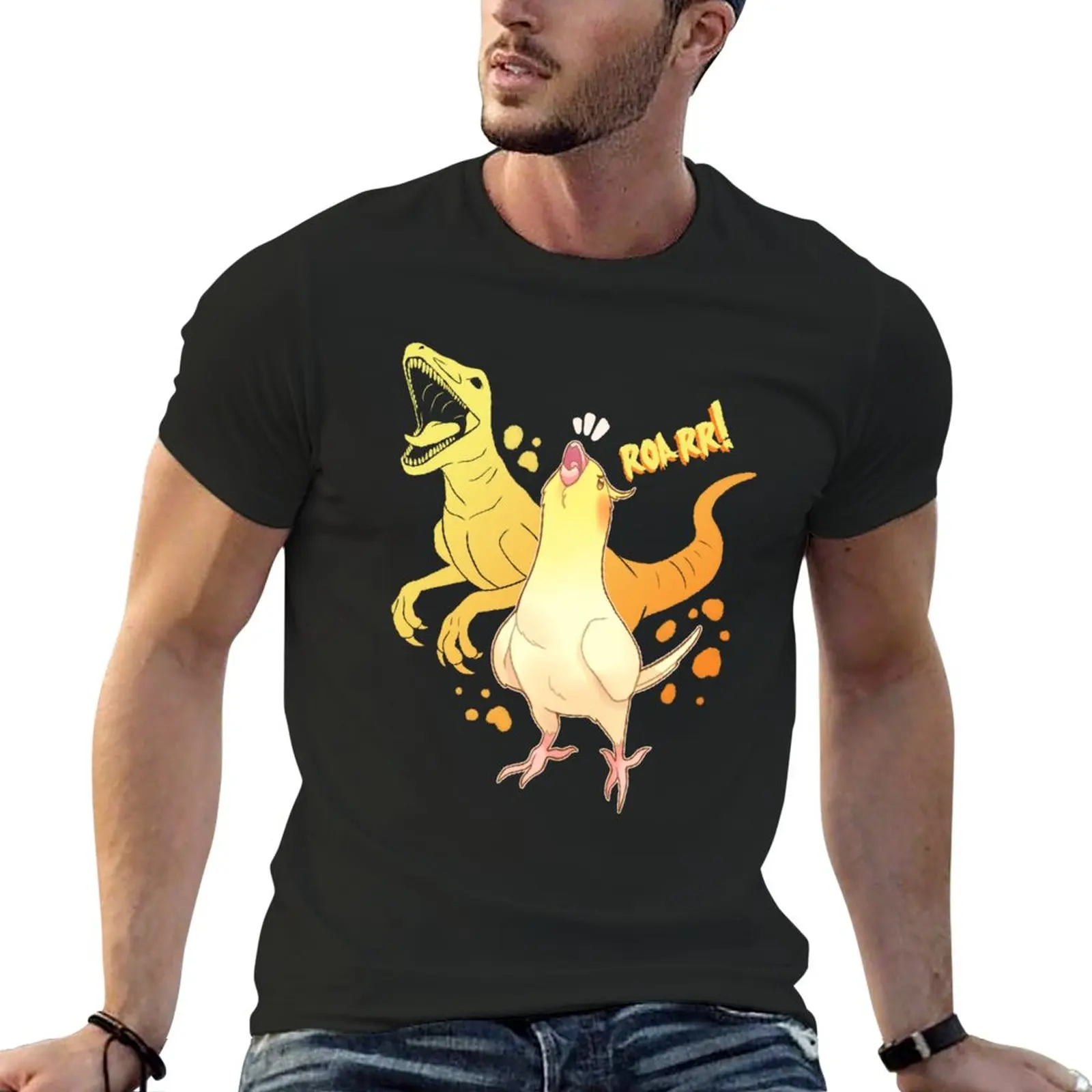 

New cockatiel dinosaur T-Shirt graphic t shirts Short t-shirt T-shirt men
