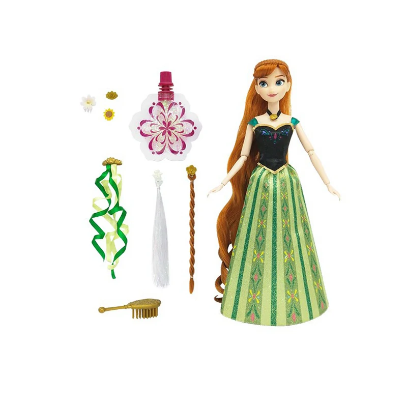 Original Disney Store Frozen2 Anna Elsa Tangled Rapunzel Princess Joint Vinyl Doll Figure Play House toys For children Xmas gift